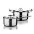 Coobinox® Baron Full Stainless Steel 2-Piece Cookware Set(CO-12-09) 18cm Saucepan and 20cm Stockpot Induction Compatible 3-Ply Base